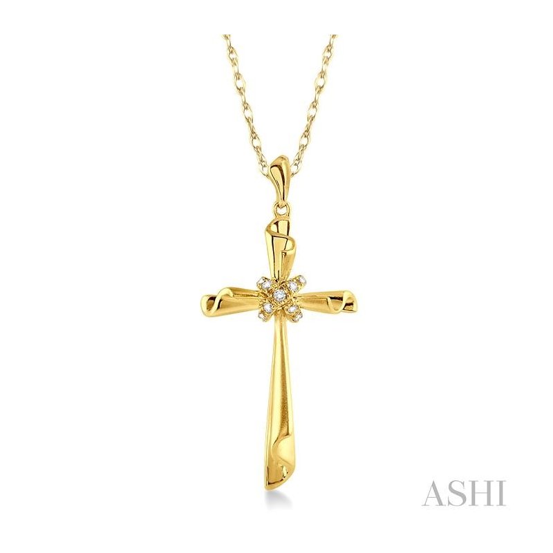 ASHI Cross Diamond Fashion Pendant 95679PPFNPDYG