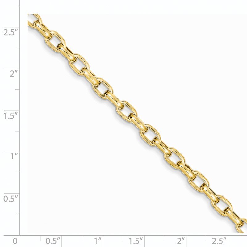 Quality Gold 14K 7.25 inch 5mm Hand Polished Fancy Link with Lobster Clasp Bracelet LK662