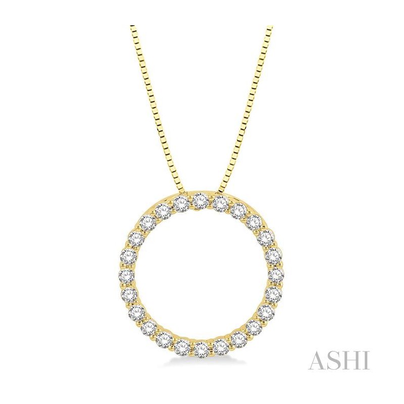 ASHI Circle Diamond Pendant 900H3PPFGPDYG