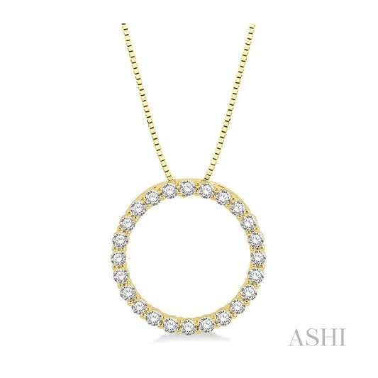 ASHI Circle Diamond Pendant 900H3PPFGPDYG