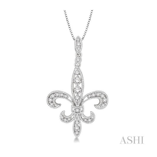 ASHI Fleur De Lis Diamond Pendant 96195PPFHPDWG
