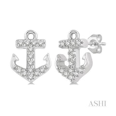 ASHI Anchor Petite Diamond Fashion Earrings 645C9PPFSERWG