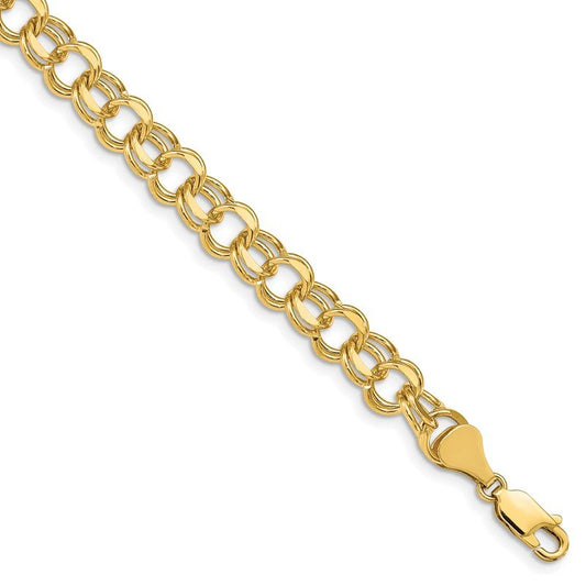 Quality Gold 14k Double Link Charm Bracelet DO505