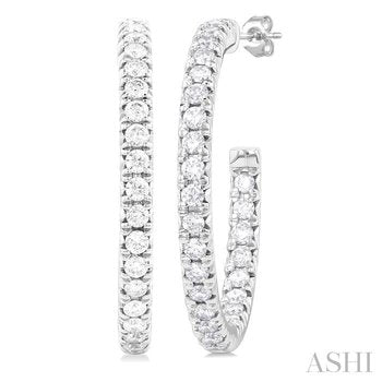 ASHI Pave Set Inside-Out Diamond Half Hoop Earrings 630D1PPFGERWG