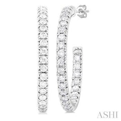 ASHI Pave Set Inside-Out Diamond Half Hoop Earrings 630D1PPFGERWG