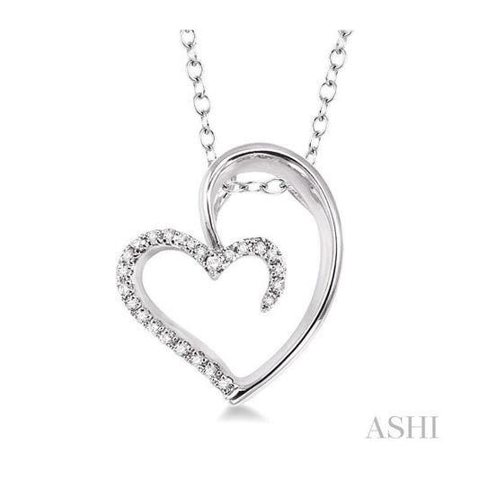 ASHI Silver Heart Shape Diamond Fashion Pendant 86908PPSSSLPD