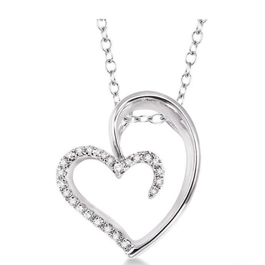 Parkplace Jewelers Silver Heart Shape Diamond Fashion Pendant 86908PPSSSLPD