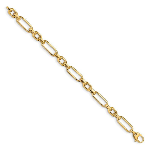 Quality Gold 14k Polished Fancy Link Bracelet SF2614-7.5