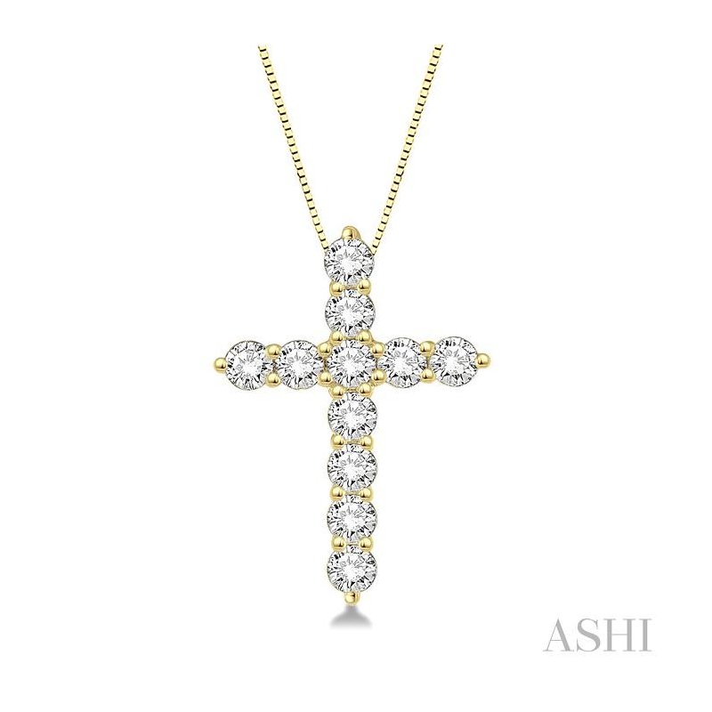 ASHI Cross Diamond Pendant 96452PPFGPDYG