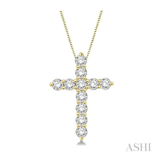 ASHI Cross Diamond Pendant 96452PPFGPDYG