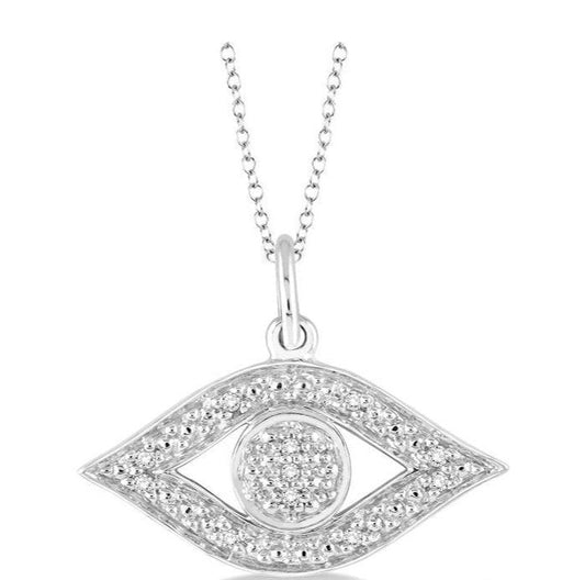 Parkplace Jewelers Silver Eye Diamond Fashion Pendant 87929PPSSSLPD