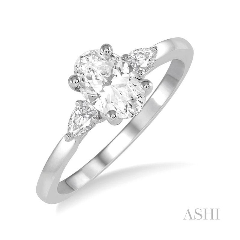 ASHI Oval Shape Diamond Engagement Ring 255L2PPFHWG-LE-OV
