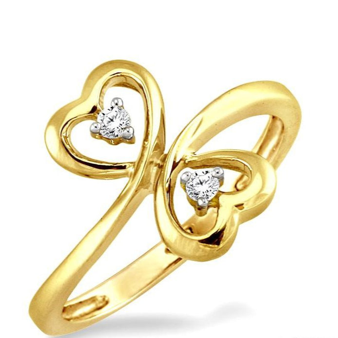 Parkplace Jewelers Twin Heart Shape 2 Stone Diamond Fashion Ring 10699PPTXYG