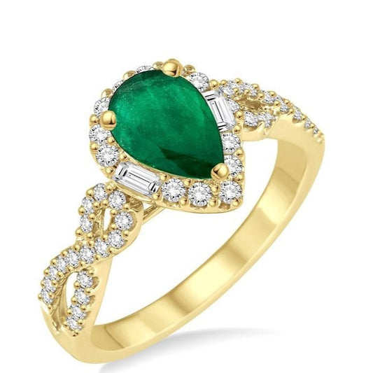 Parkplace Jewelers Pear Shape Gemstone & Halo Diamond Ring 40743PPFHEMYG