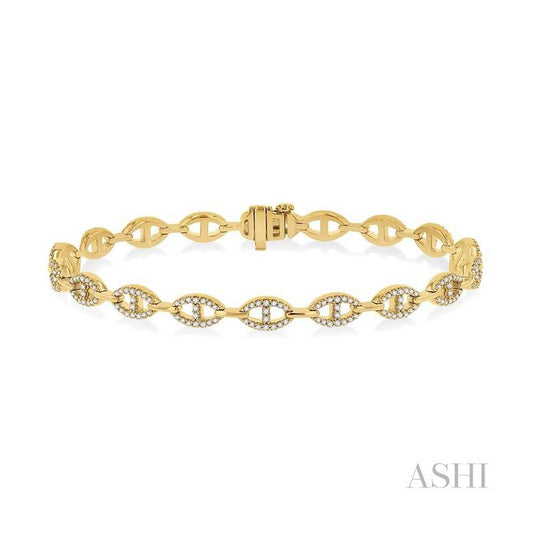 ASHI Oval Shape Link Diamond Fashion Bracelet 75851PPFGYG