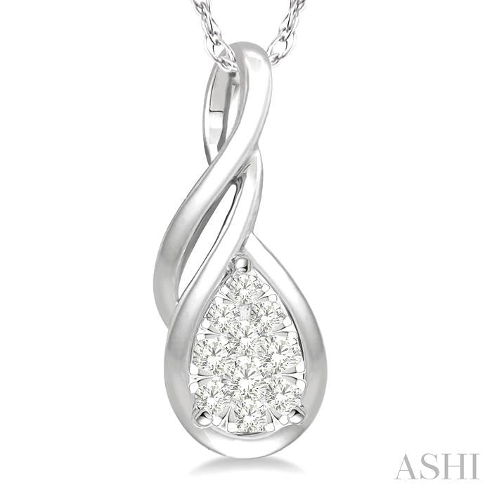 ASHI Pear Shape Lovebright Diamond Fashion Pendant 900A8PPFGPDWG