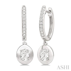 ASHI Oval Shape Diamond Huggie Fashion Earrings 900G3PPFGERWG-OV