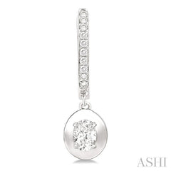 ASHI Oval Shape Diamond Huggie Fashion Earrings 900G3PPFGERWG-OV