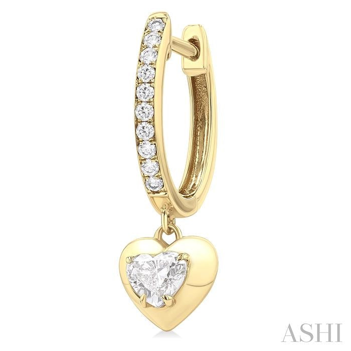 ASHI Heart Shape Diamond Huggie Fashion Earrings 900G3PPFGERYG-HT