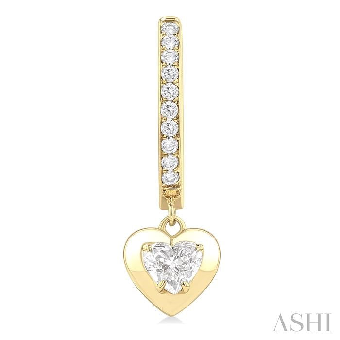 ASHI Heart Shape Diamond Huggie Fashion Earrings 900G3PPFGERYG-HT