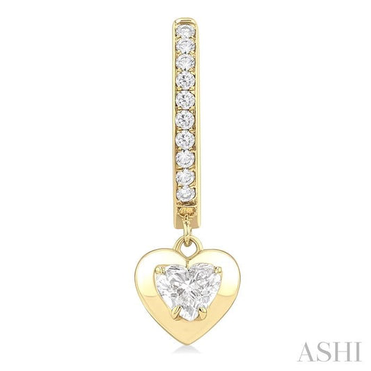ASHI Heart Shape Diamond Huggie Fashion Earrings 900G3PPFGERYG-HT