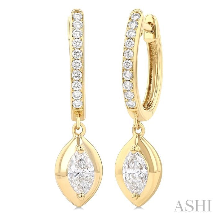ASHI Marquise Shape Diamond Huggie Fashion Earrings 900G3PPFGERYG-MQ