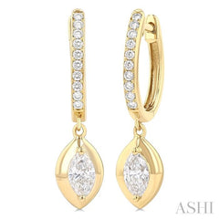 ASHI Marquise Shape Diamond Huggie Fashion Earrings 900G3PPFGERYG-MQ