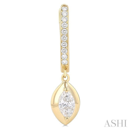 ASHI Marquise Shape Diamond Huggie Fashion Earrings 900G3PPFGERYG-MQ