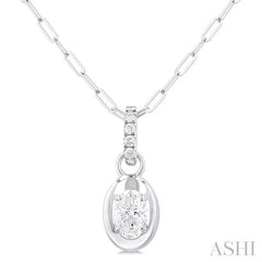 ASHI Oval Shape Paperclip Diamond Fashion Pendant 900G6PPFGPDWG-OV