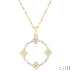 ASHI Clover Circle Diamond Pendant 901G6PPTGPDYG