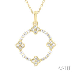ASHI Clover Circle Diamond Pendant 901G6PPTGPDYG