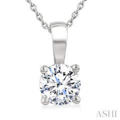 ASHI Round Shape Diamond Solitaire Pendant 90221PPFGPDWG