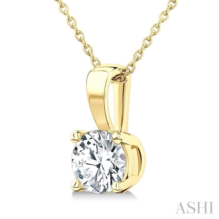ASHI Round Shape Diamond Solitaire Pendant 90221PPFGPDYG