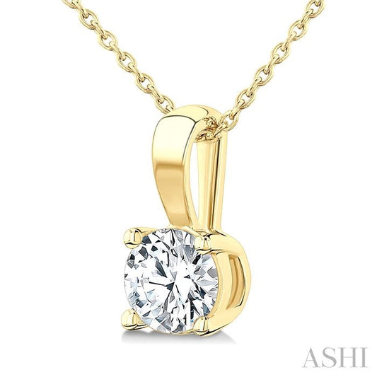 ASHI Round Shape Diamond Solitaire Pendant 90222PPFGPDYG