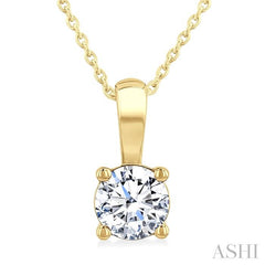 ASHI Round Shape Diamond Solitaire Pendant 90222PPFGPDYG