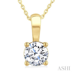 ASHI Round Shape Diamond Solitaire Pendant 90222PPFGPDYG