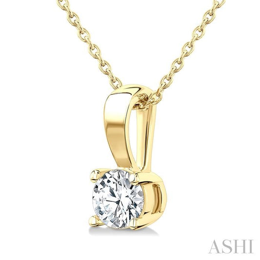 ASHI Round Shape Diamond Solitaire Pendant 90223PPFGPDYG
