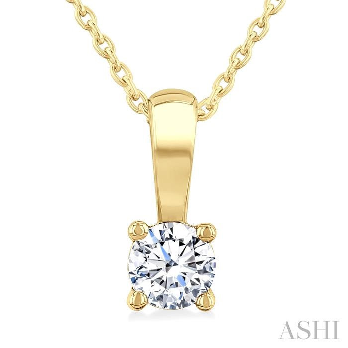 ASHI Round Shape Diamond Solitaire Pendant 90225PPFGPDYG