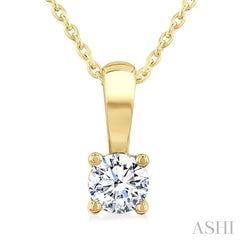 ASHI Round Shape Diamond Solitaire Pendant 90225PPFGPDYG