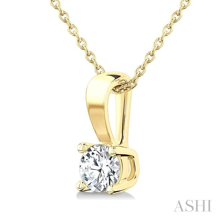 ASHI Round Shape Diamond Solitaire Pendant 90226PPFGPDYG