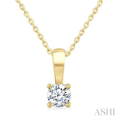 ASHI Round Shape Diamond Solitaire Pendant 90226PPFGPDYG