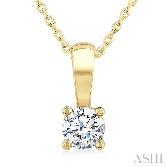 ASHI Round Shape Diamond Solitaire Pendant 90226PPFGPDYG