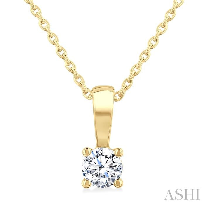 ASHI Round Shape Diamond Solitaire Pendant 90227PPFGPDYG