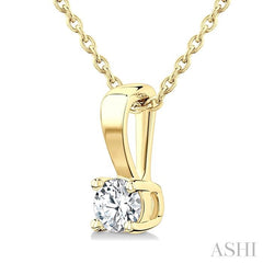 ASHI Round Shape Diamond Solitaire Pendant 90228PPFGPDYG-0.15