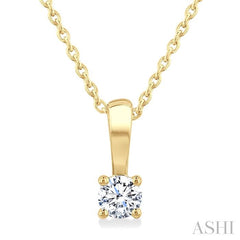 ASHI Round Shape Diamond Solitaire Pendant 90228PPFGPDYG-0.15