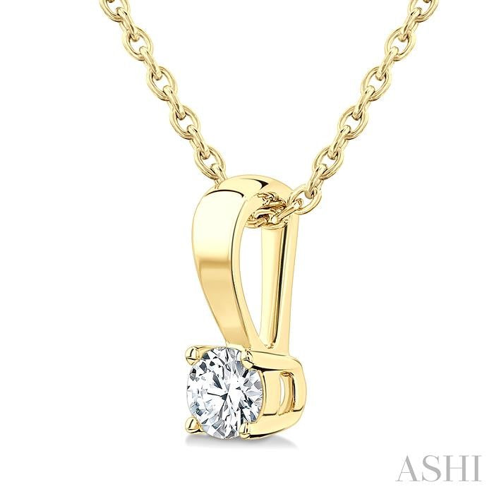 ASHI Round Shape Diamond Solitaire Pendant 90228PPFGPDYG