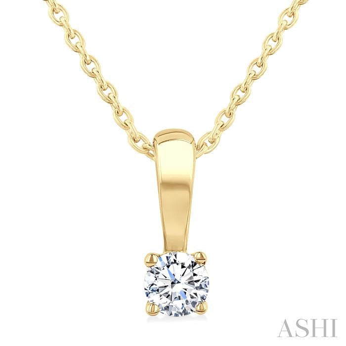 ASHI Round Shape Diamond Solitaire Pendant 90228PPFGPDYG