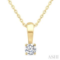 ASHI Round Shape Diamond Solitaire Pendant 90228PPFGPDYG