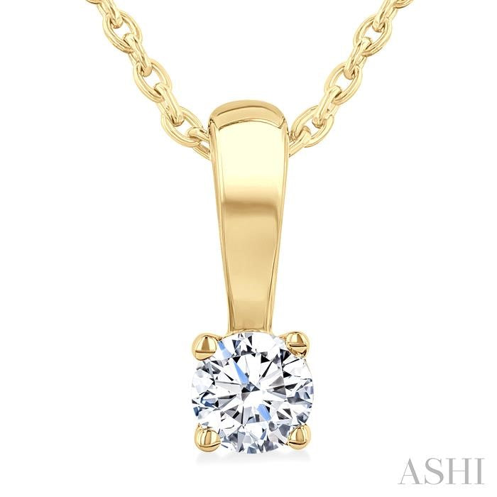 ASHI Round Shape Diamond Solitaire Pendant 90228PPFGPDYG
