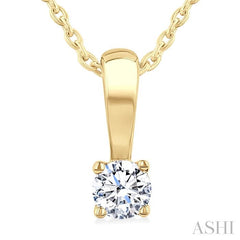ASHI Round Shape Diamond Solitaire Pendant 90228PPFGPDYG